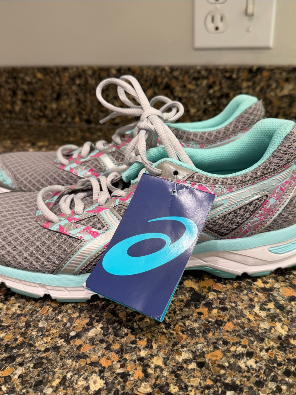 New ASICS Gray and Teal Women's Running Sneakers 9